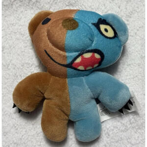 Deddy Bears Brown and Blue Plush Bear 2024 Yellow Eyes 4 inches || pre-owned